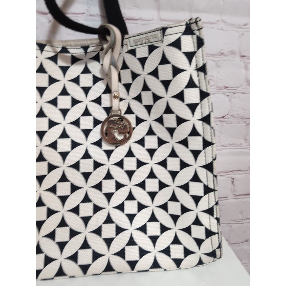 Spartina 459 Kiawah Market Tote Black Ivory Cotton Canvas Discontinued - Picture 5 of 16